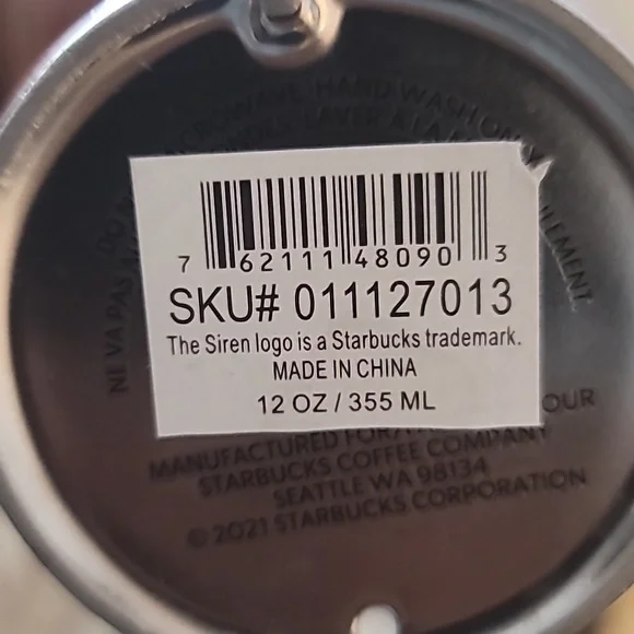 *Starbucks 2021 Holiday Double Wall Ceramic Pinecone Tumbler Mug 12 oz - Picture 6 of 6